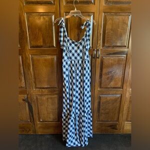 Steele Women’s Maxi Dress Navy & White Plaid Size: L